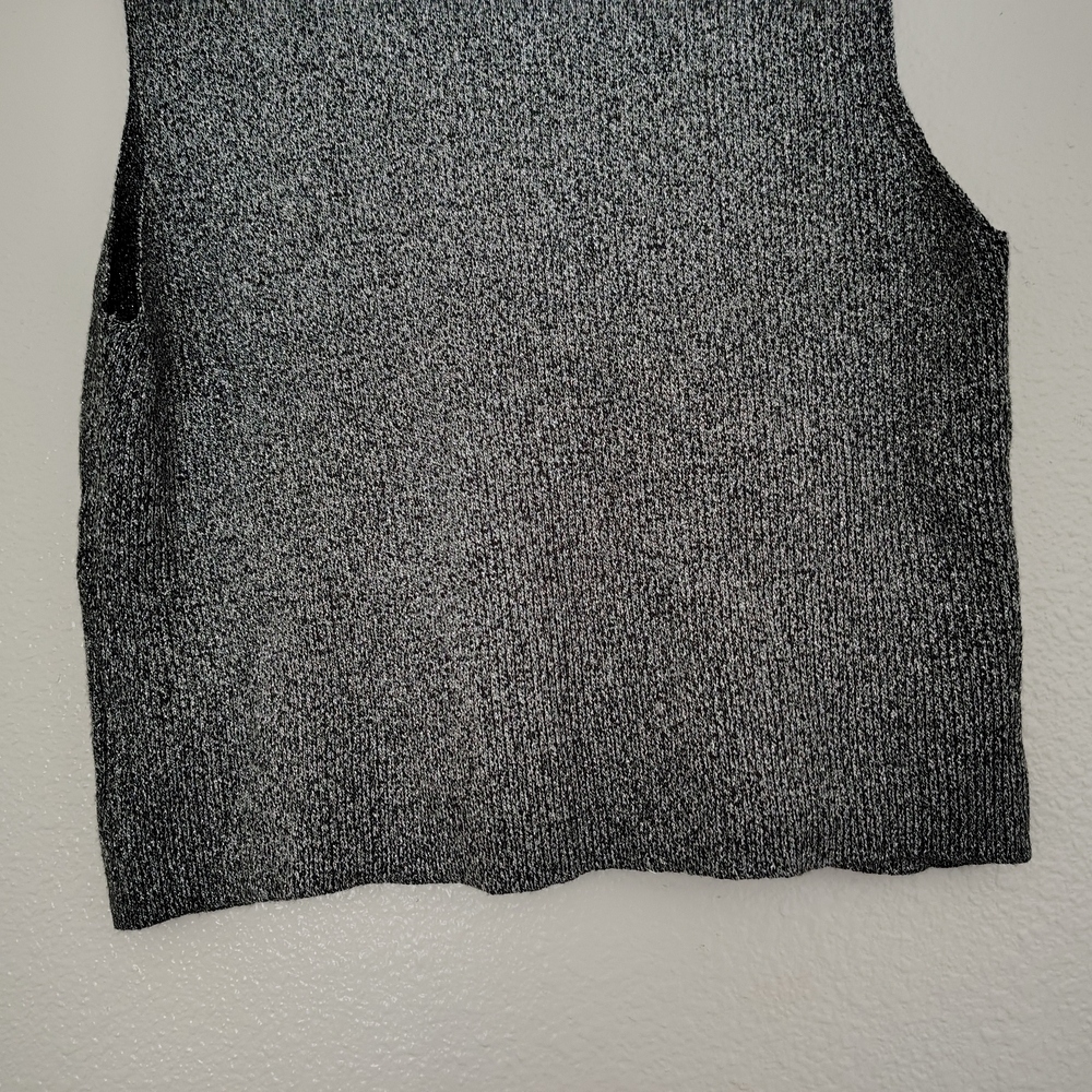 A New Day Metallic Knit Sleeveless Top Sz XXL NWT Silver Black Shimmer - Picture 9 of 11
